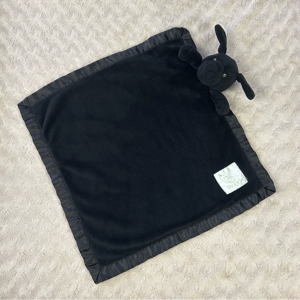Pickles Black Puppy Dog Lovey Security Blanket Labrador Retriever